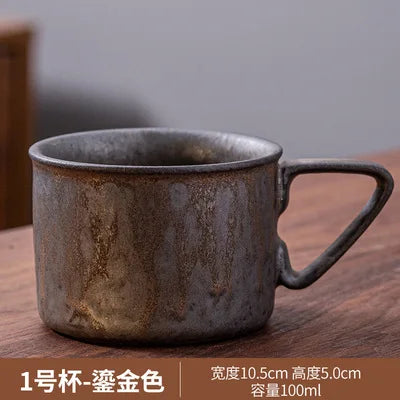 Taza de café vintage japonesa | Vajilla de cerámica retro única