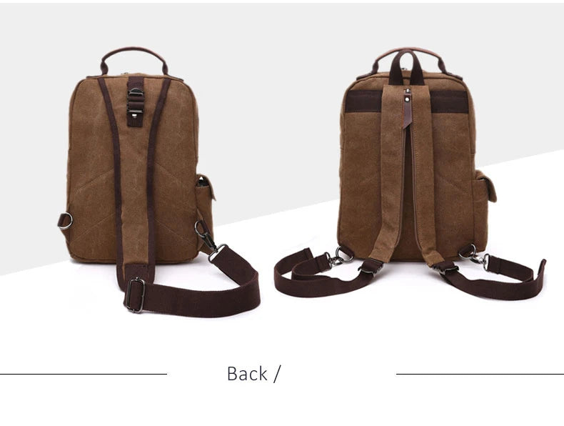Versatile Small Canvas Backpack for Travel and School