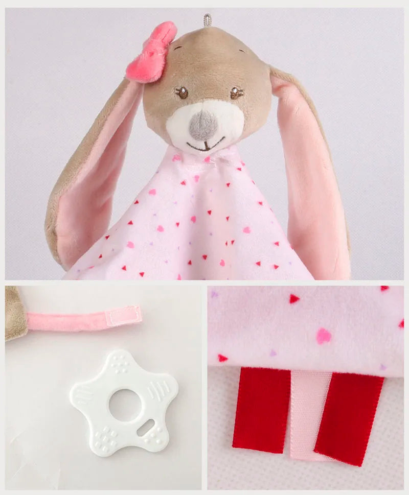 Cute Elephant Plush Teether Rattle for Newborns | Soft Blanket Toy