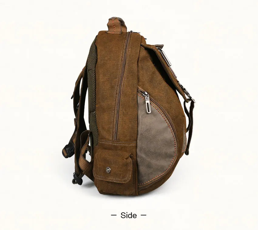 Vintage Canvas Backpack for Men & Teens | School & Travel Rucksack