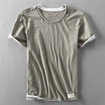 Summer Men's Bamboo Cotton Short Sleeve T-Shirt | Casual Comfort