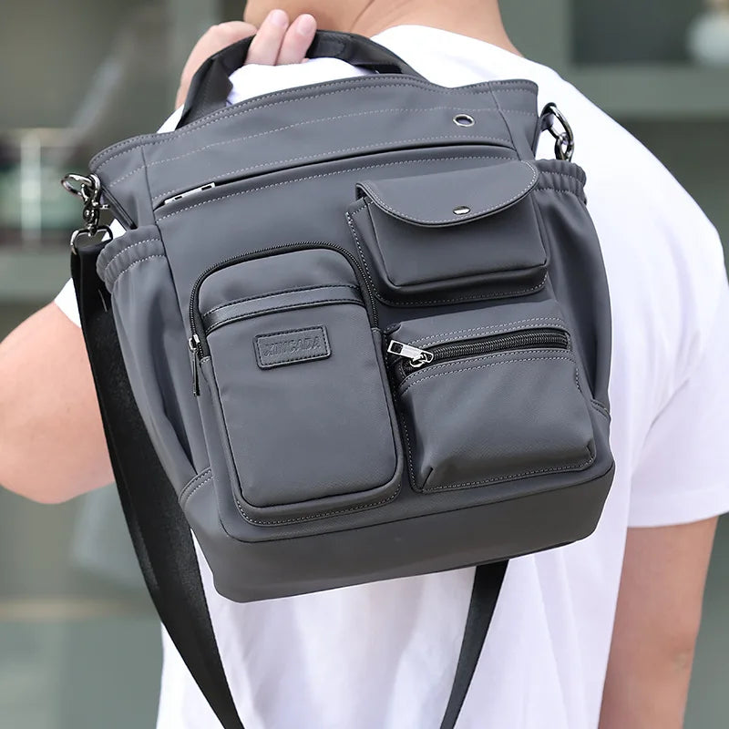 Men's Vintage Canvas Crossbody Handbag | Large Casual Tote Bag