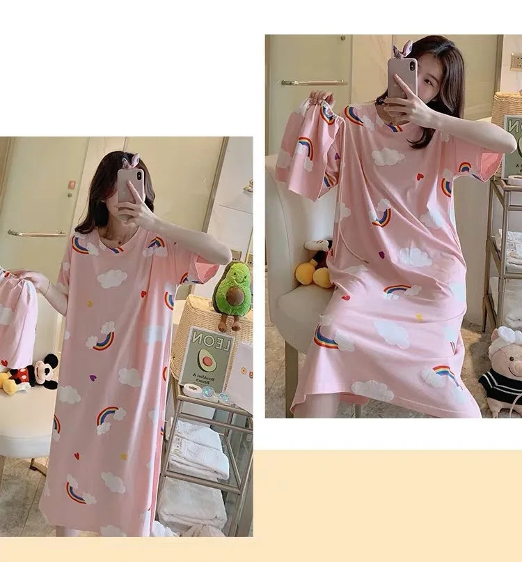 Cute Women's Short Sleeve Nightgown | Plus Size Sleepwear
