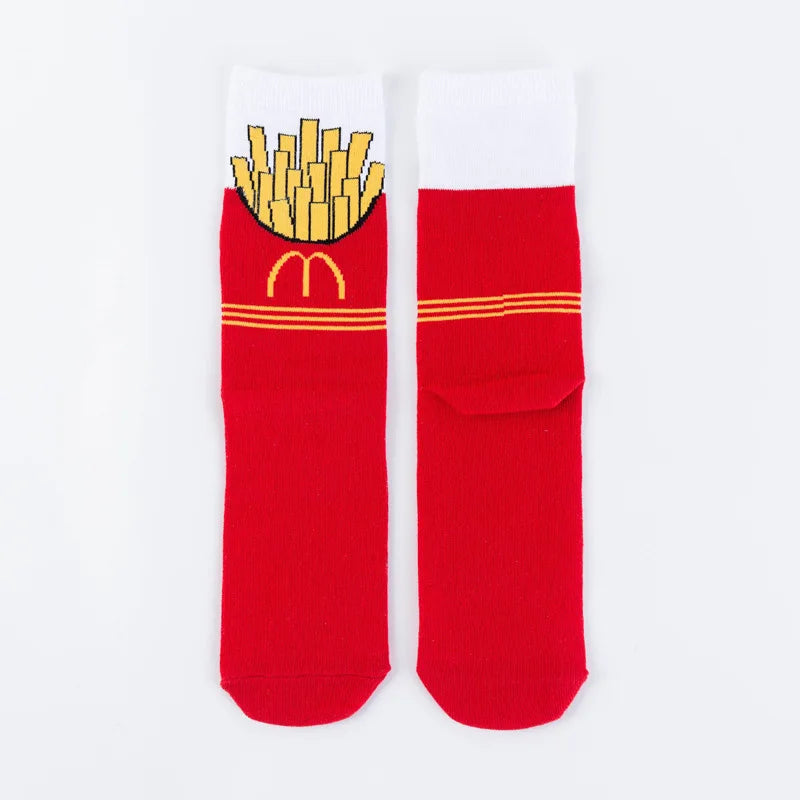 Calcetines Divertidos de Dibujos Animados de Comida para Hombre | Diseños de Aguacate y Hamburguesa