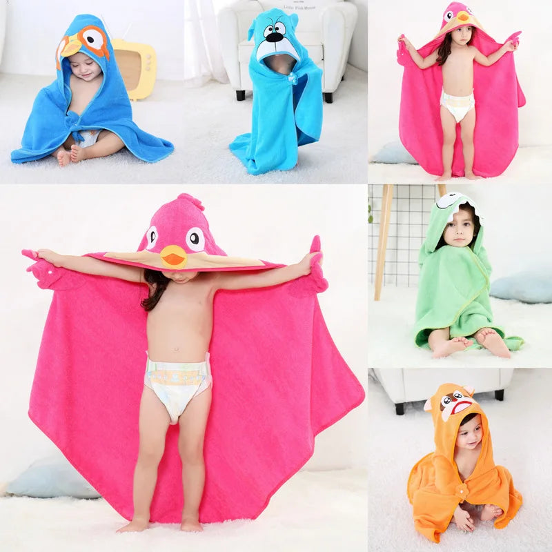 Adorable albornoz de dinosaurio para bebés | Toalla poncho suave con capucha