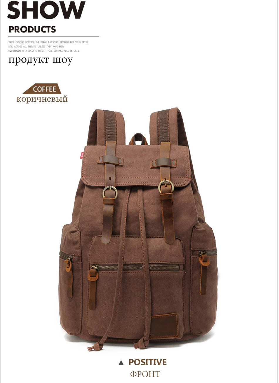 Vintage Canvas Men's Backpack | Stylish 14 Inch Laptop Bag