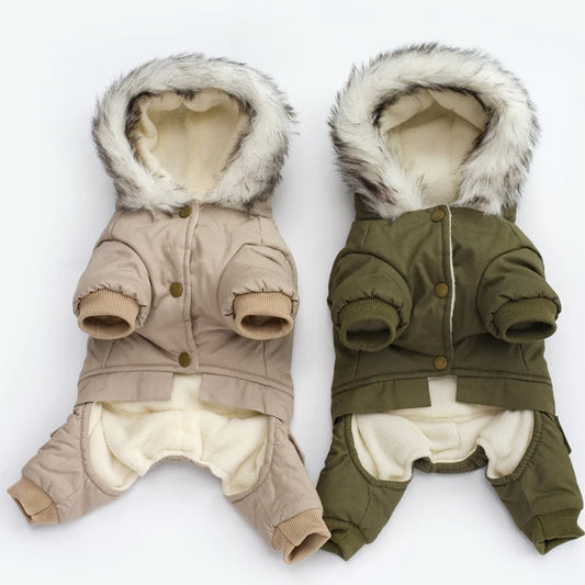 Abrigo cálido con capucha para perros pequeños | Elegante chaqueta de invierno para mascotas