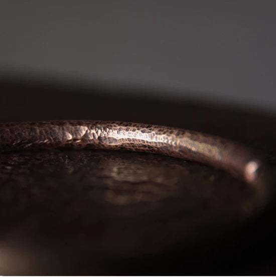 Rustic Copper Cuff Bracelet | Handmade Metal Viking Bangle