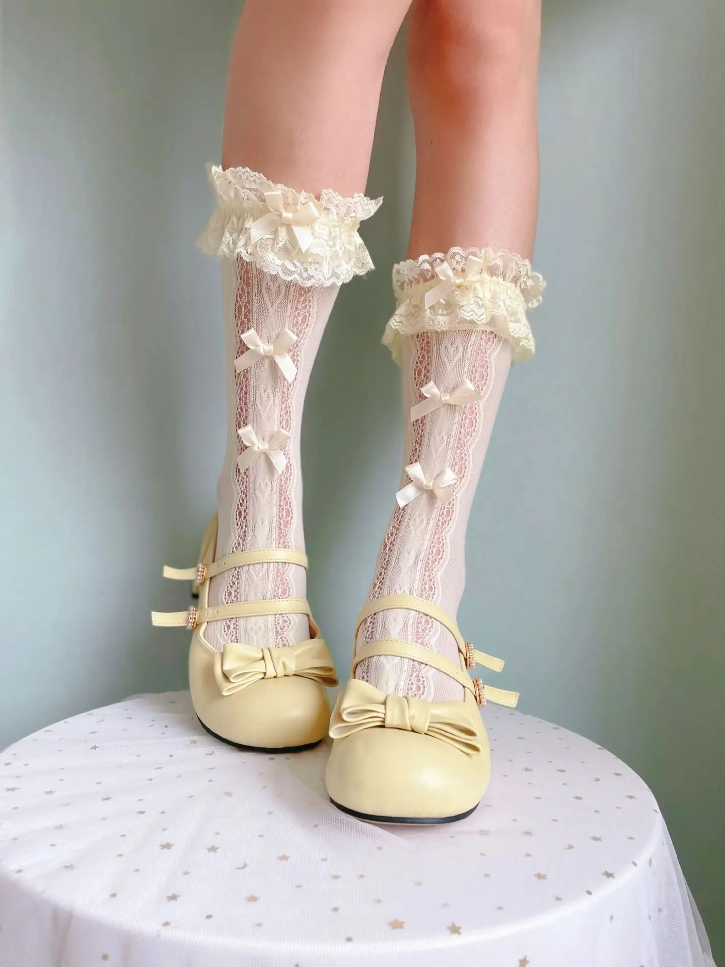 High Knee Lace Dress Socks | Elegant Cosplay & Fashion Accessories