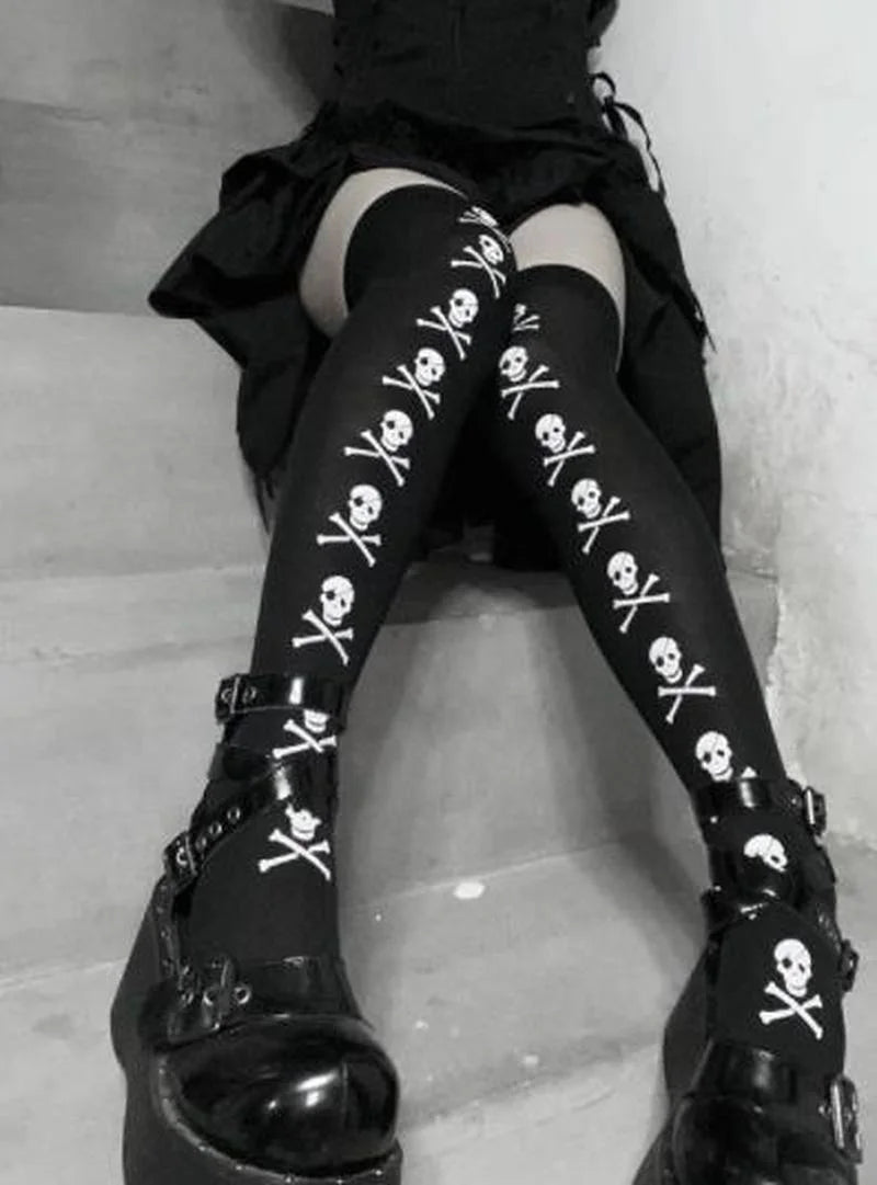 Gothic Long Sexy Stockings | Dark Harajuku Thigh High Hosiery