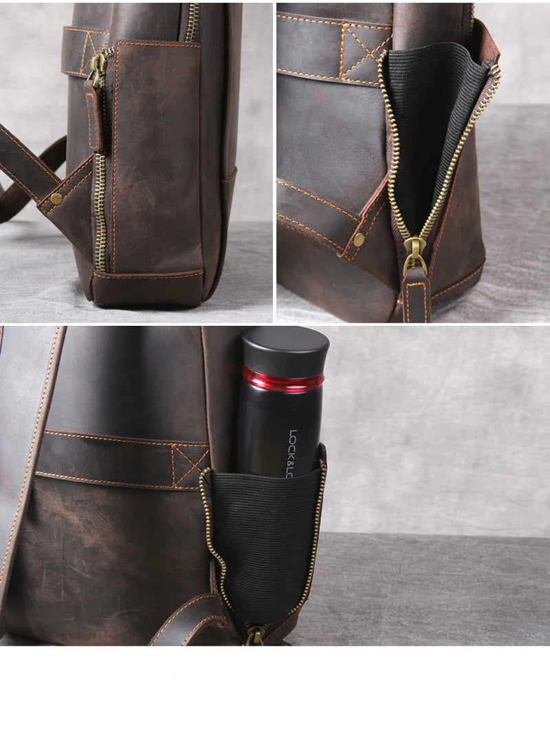 Vintage Genuine Leather Backpack for Men | Stylish Daily Rucksack