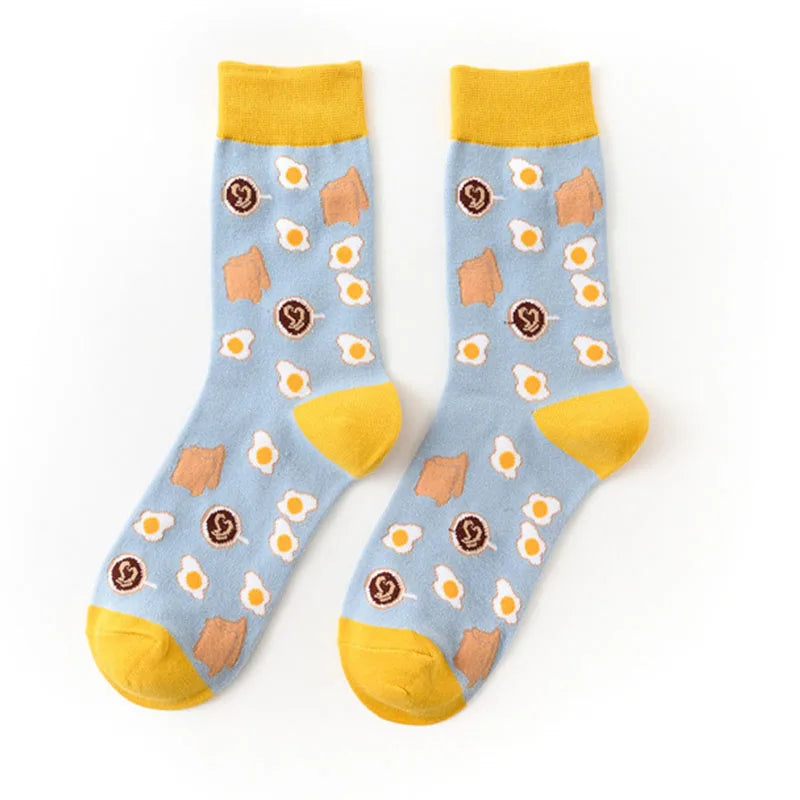 Calcetines Divertidos de Dibujos Animados de Comida para Hombre | Diseños de Aguacate y Hamburguesa