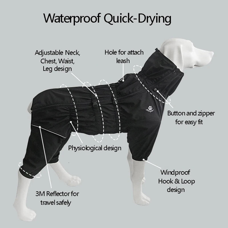 Waterproof Dog Outdoor Jacket | Winter Warm Reflective Raincoat