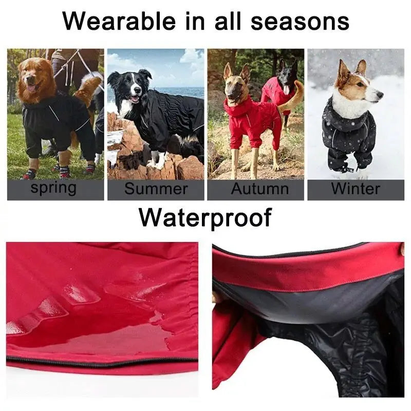 Waterproof Dog Outdoor Jacket | Winter Warm Reflective Raincoat