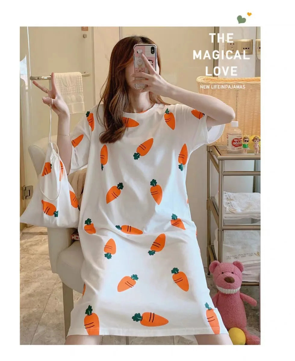 Cute Women's Short Sleeve Nightgown | Plus Size Sleepwear