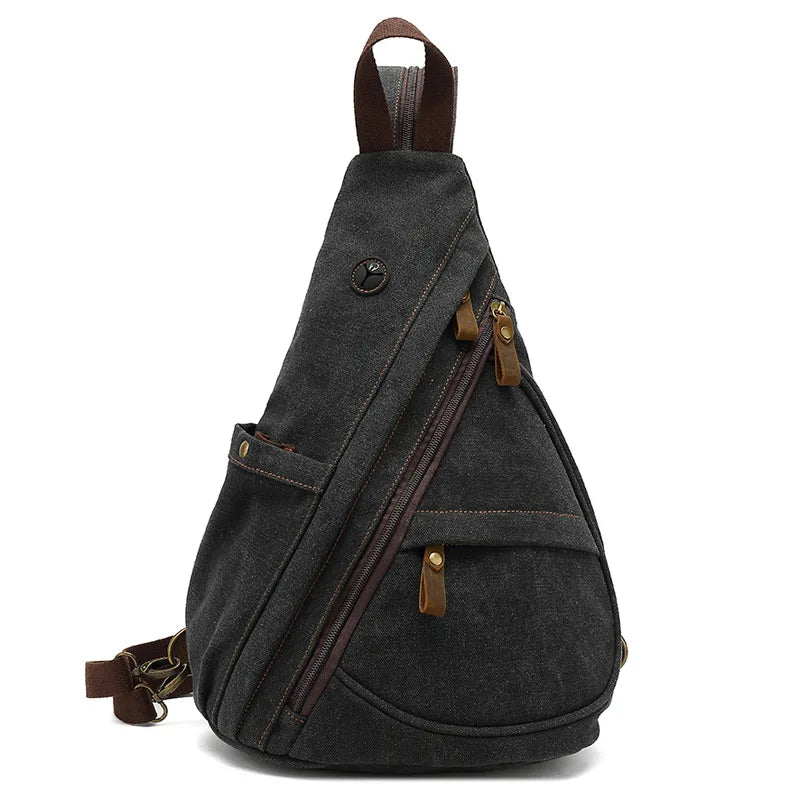 Versatile Men's Canvas Chest Bag | Large Capacity Messenger Bag