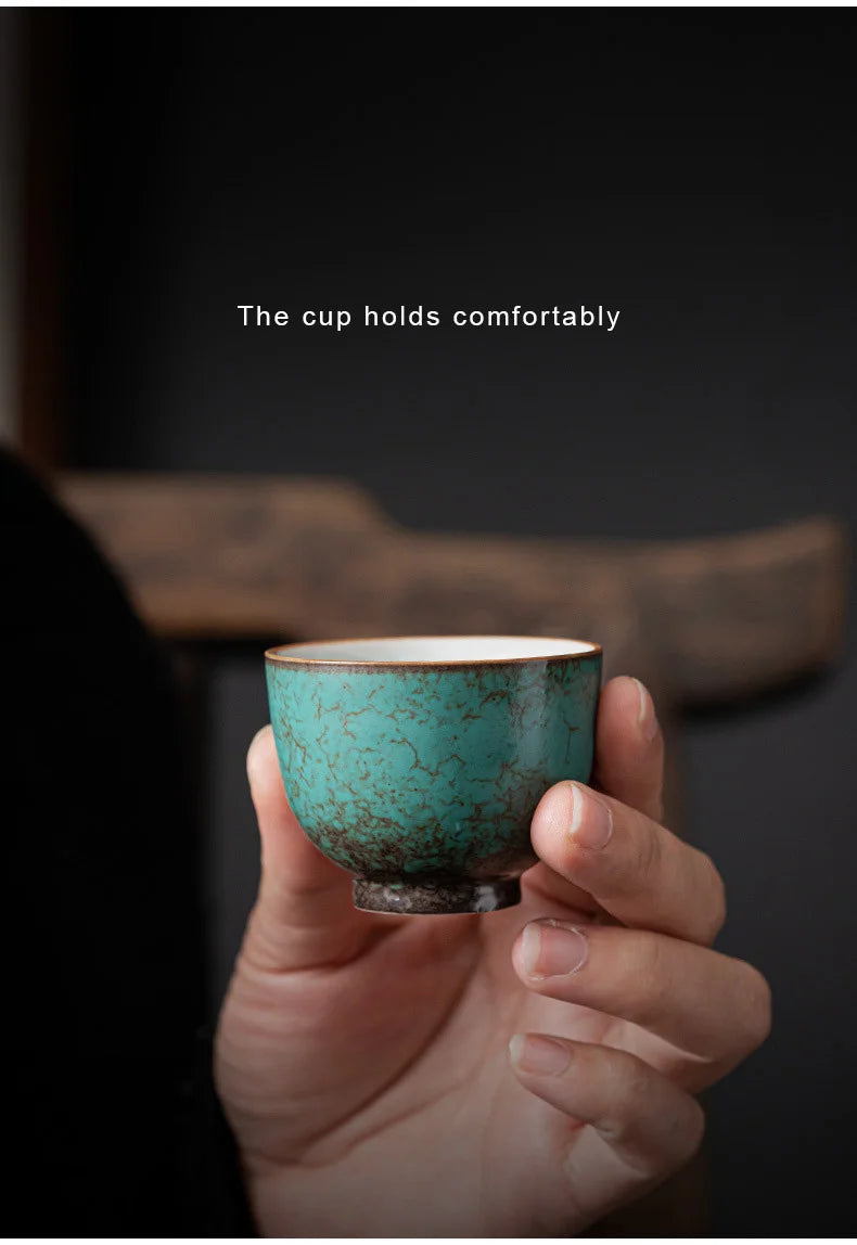 Turquoise Glaze Teacups | Traditional Ceramic Drinkware
