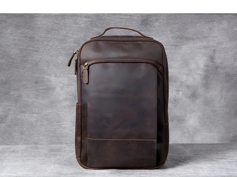 Vintage Genuine Leather Backpack for Men | Stylish Daily Rucksack