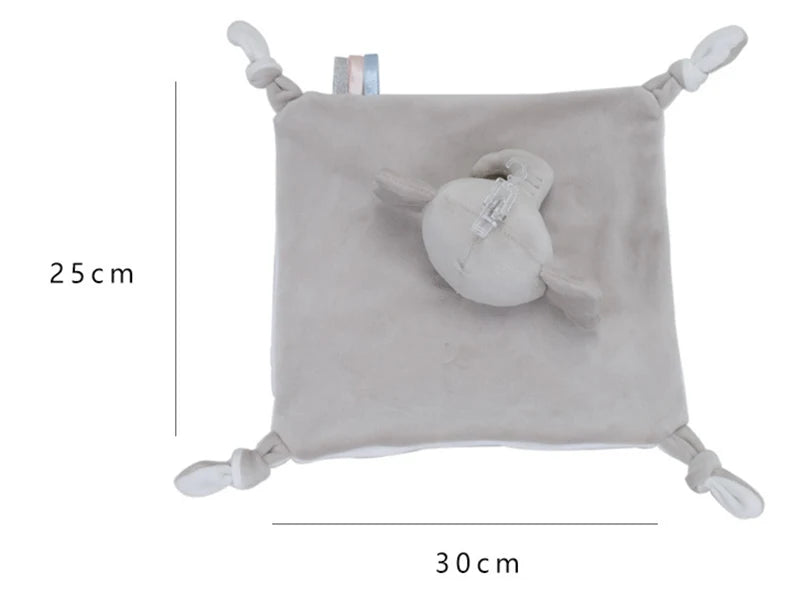 Cute Elephant Plush Teether Rattle for Newborns | Soft Blanket Toy