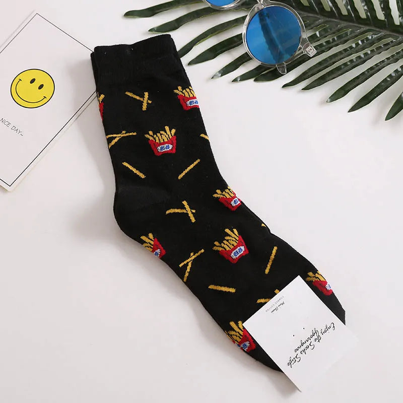 Calcetines Divertidos de Dibujos Animados de Comida para Hombre | Diseños de Aguacate y Hamburguesa
