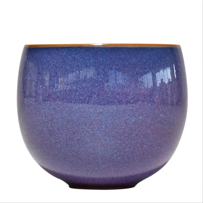 Elegant Purple Ceramic Kung Fu Teacup | Traditional Chinese Drinkware