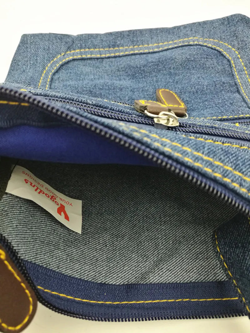Vintage Denim Crossbody Bag | Stylish Women's Messenger Handbag
