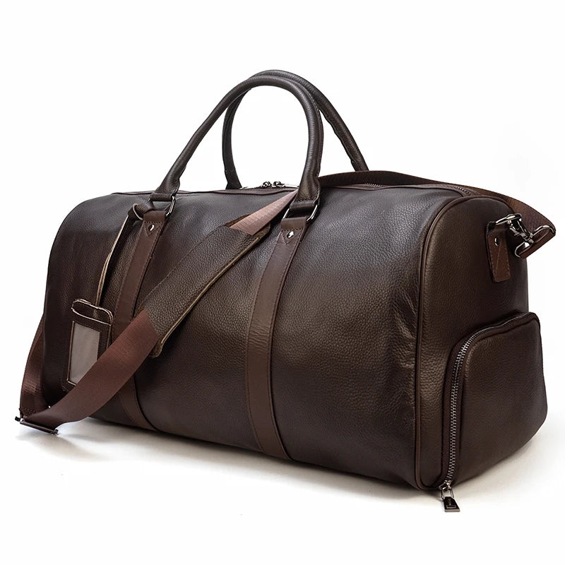 Luxury Genuine Leather Travel Bag for Men & Women | Versatile Duffle