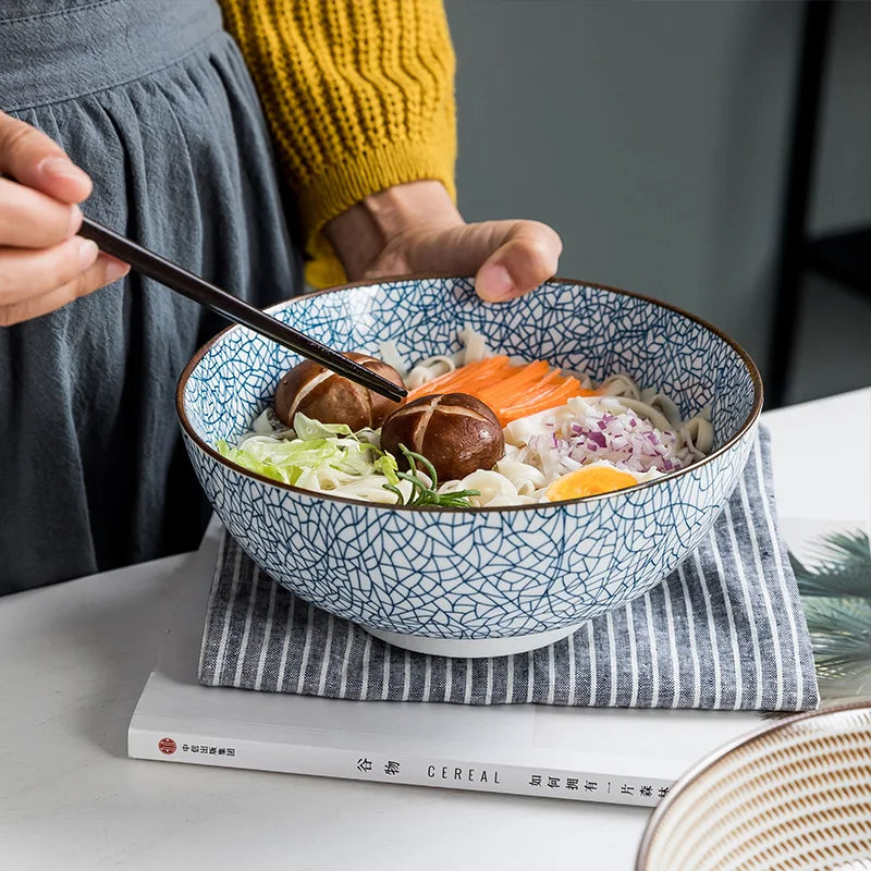 Large Japanese Ramen Bowl | Stylish Ceramic Noodle Bowl
