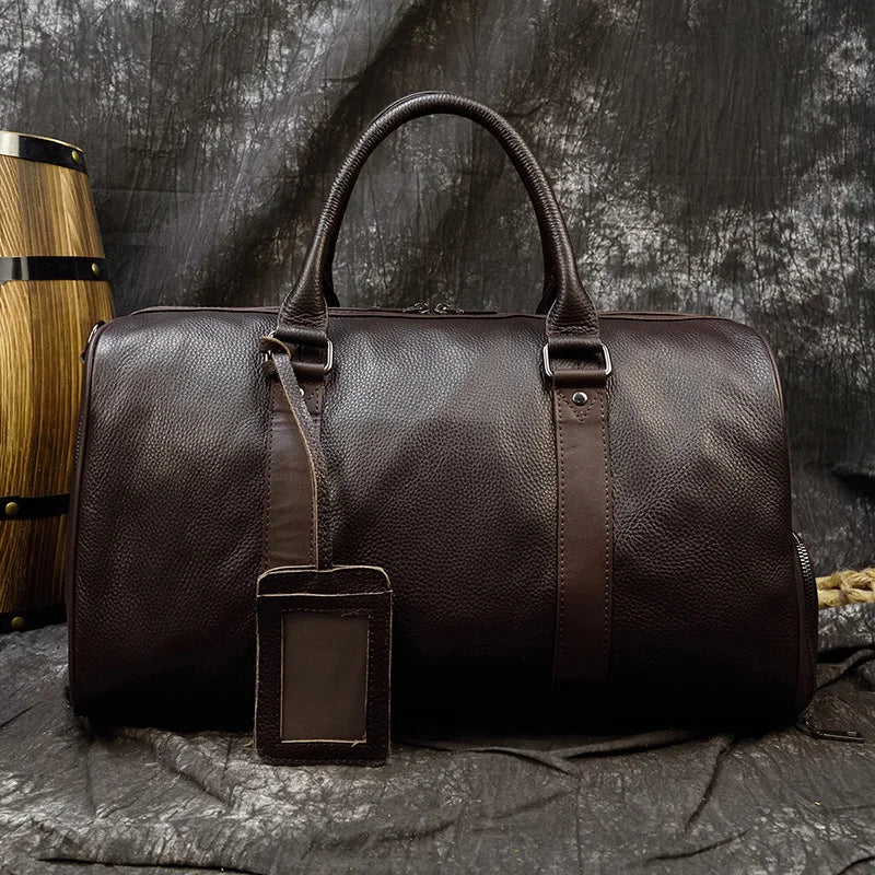 Luxury Genuine Leather Travel Bag for Men & Women | Versatile Duffle