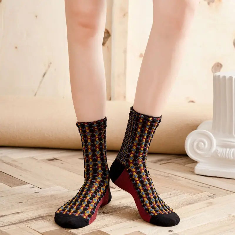 Autumn Winter Cotton Kawaii Socks for Women | Cute Retro Designs