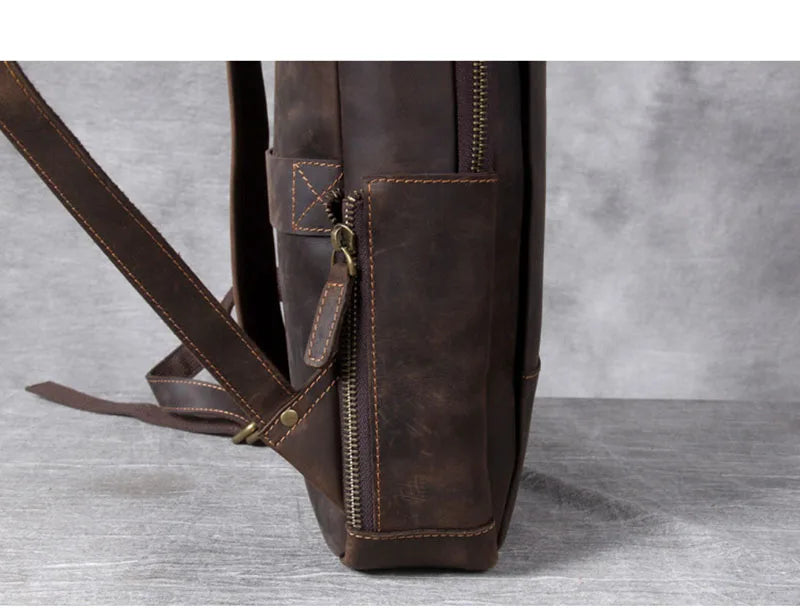 Vintage Genuine Leather Backpack for Men | Stylish Daily Rucksack