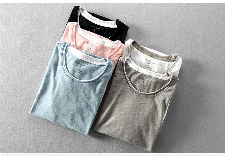 Summer Men's Bamboo Cotton Short Sleeve T-Shirt | Casual Comfort