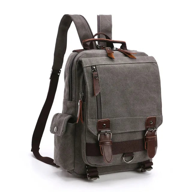 Versatile Small Canvas Backpack for Travel and School