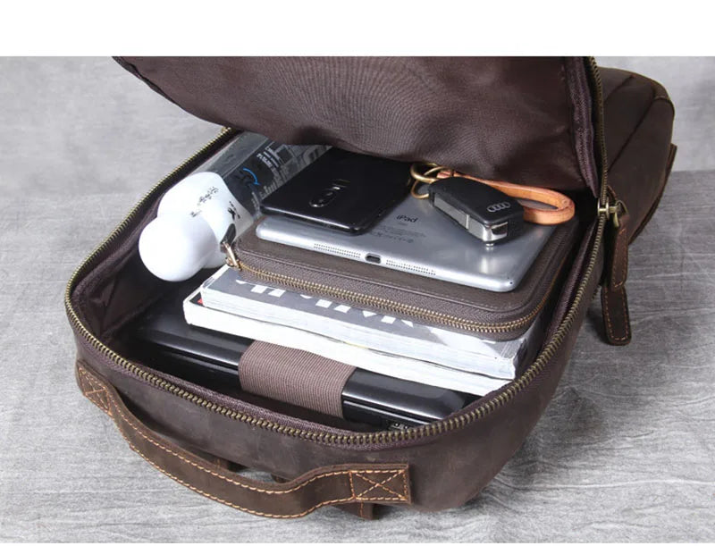 Vintage Genuine Leather Backpack for Men | Stylish Daily Rucksack
