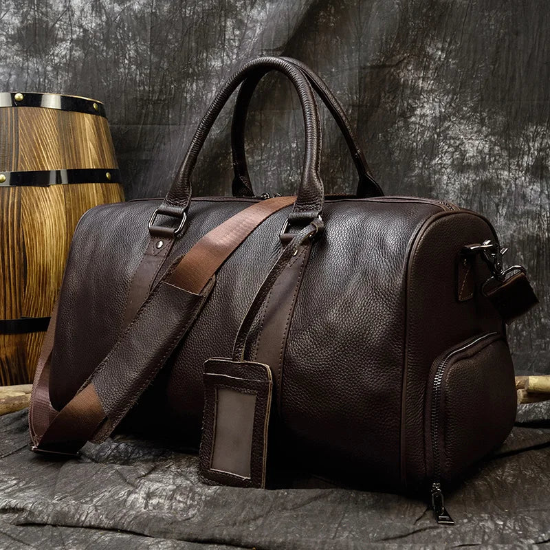 Luxury Genuine Leather Travel Bag for Men & Women | Versatile Duffle