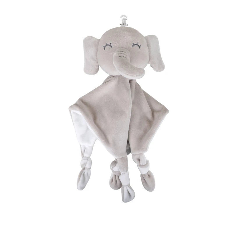 Cute Elephant Plush Teether Rattle for Newborns | Soft Blanket Toy