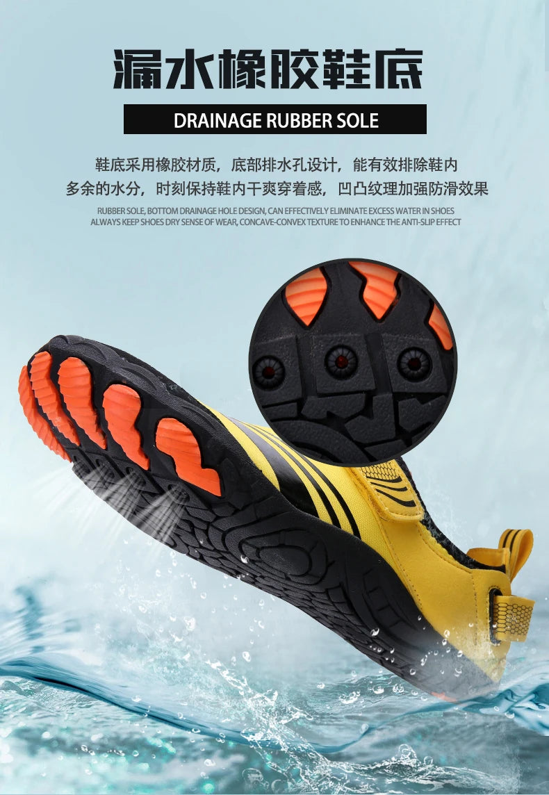 Unisex Swimming Water Shoes Men Barefoot Outdoor Beach Sandals Upstream Aqua Shoes Plus Size Nonslip River Sea Diving Sneakers