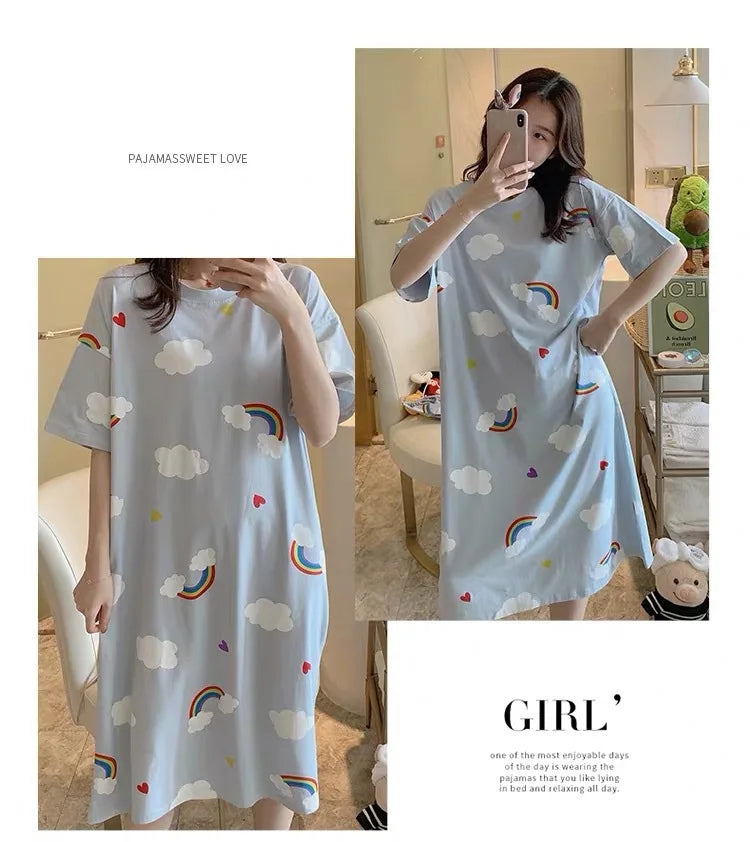 Cute Women's Short Sleeve Nightgown | Plus Size Sleepwear