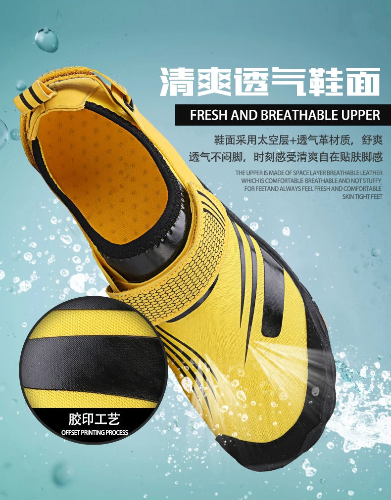 Unisex Swimming Water Shoes Men Barefoot Outdoor Beach Sandals Upstream Aqua Shoes Plus Size Nonslip River Sea Diving Sneakers