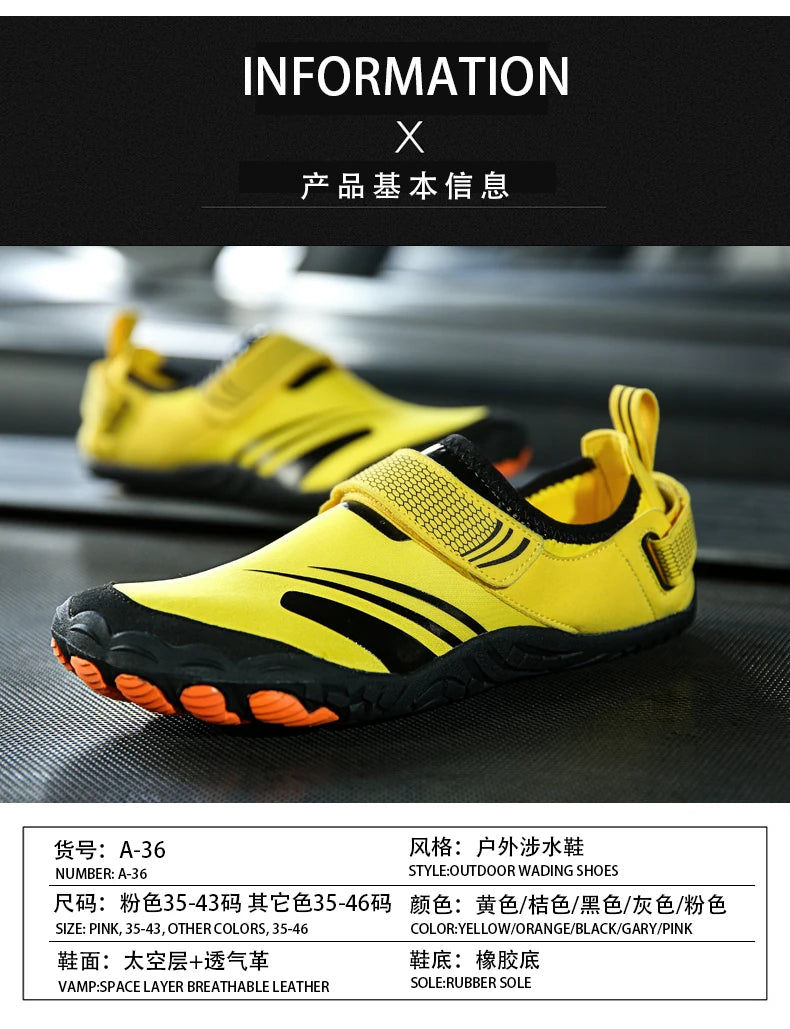 Unisex Swimming Water Shoes Men Barefoot Outdoor Beach Sandals Upstream Aqua Shoes Plus Size Nonslip River Sea Diving Sneakers