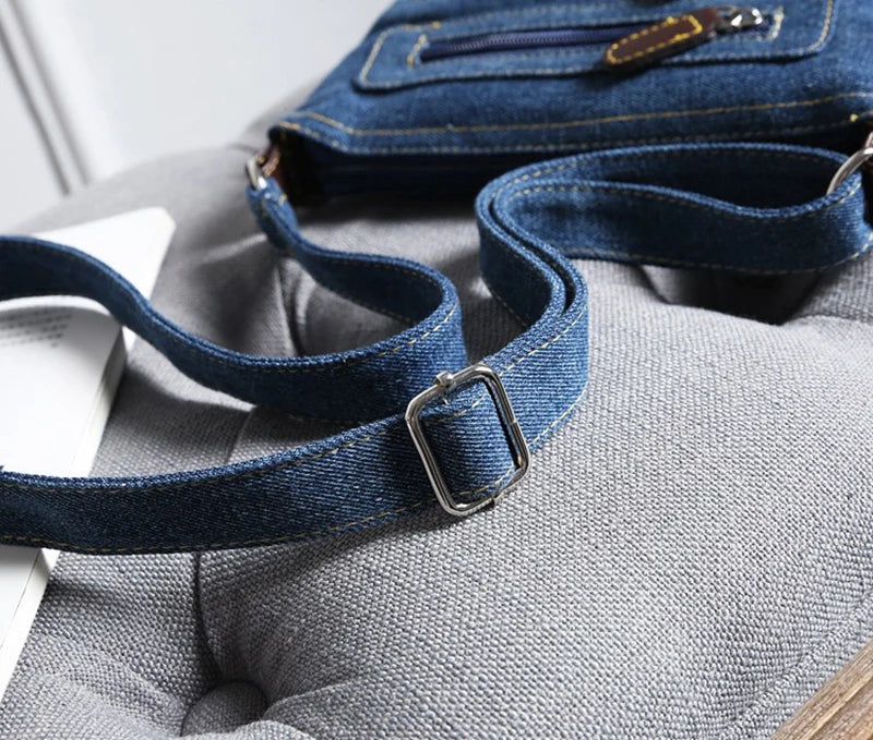 Vintage Denim Crossbody Bag | Stylish Women's Messenger Handbag