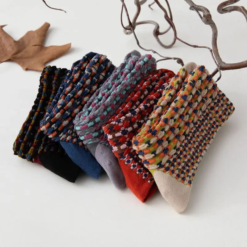 Autumn Winter Cotton Kawaii Socks for Women | Cute Retro Designs