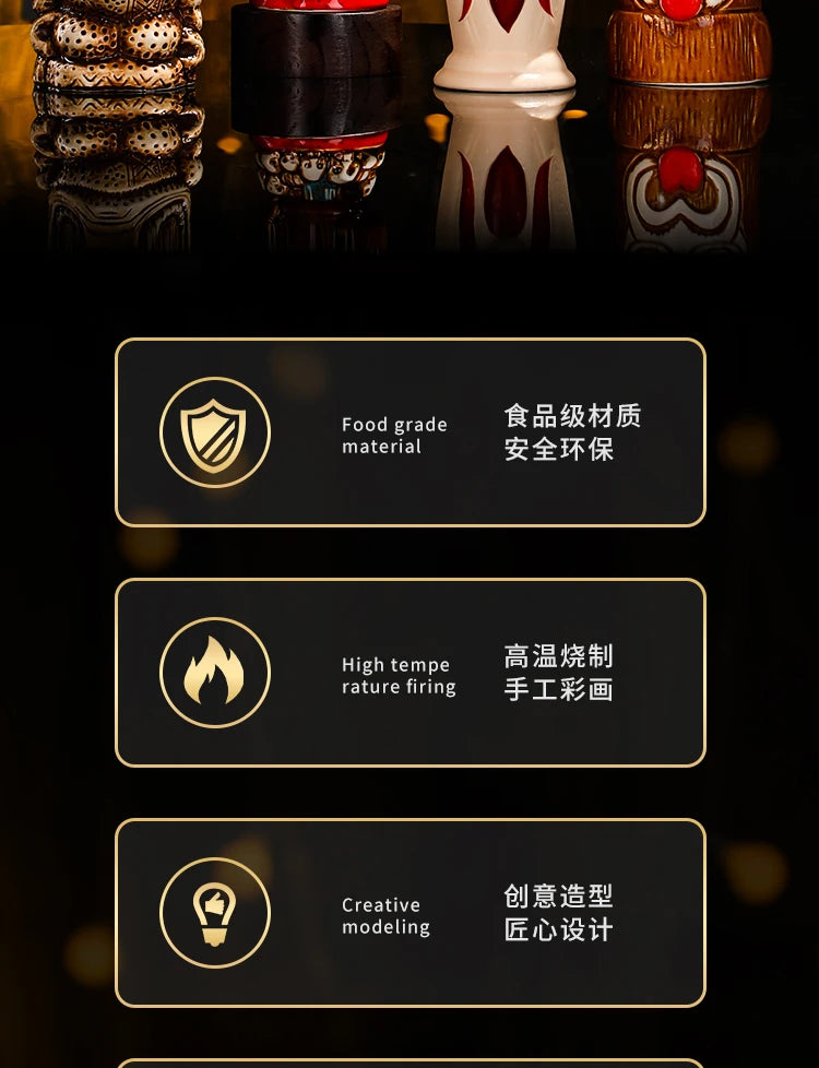 Creative Ceramic Bar Cups | Tiki Hawaiian Cocktail Glasses