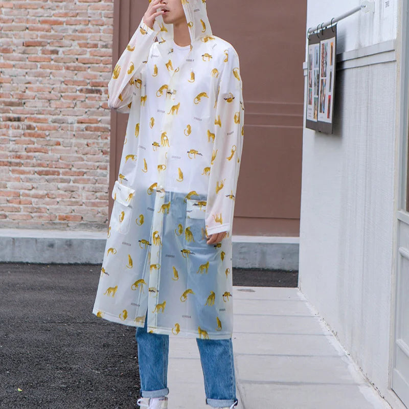 Cute Transparent Raincoat Poncho | Waterproof Cloak for Adults