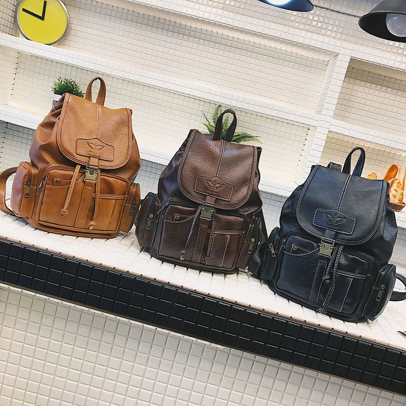 Vintage Leather Backpack for Women | Chic & Spacious School Bag