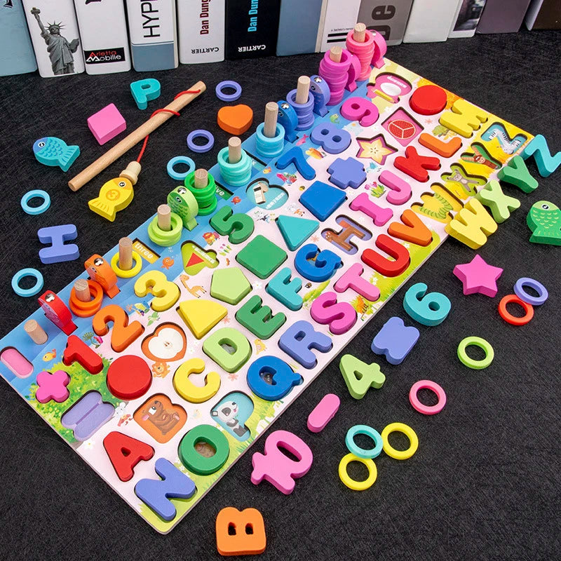 3D Montessori Educational Toy for Kids | Magnetic Fishing Shapes
