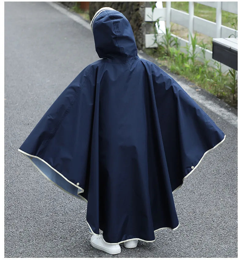 Children Raincoat Boys Girls Rain Coat Trench Poncho Jacket Outdoor Hiking Portable Students Rainwear Clock With Bag Space