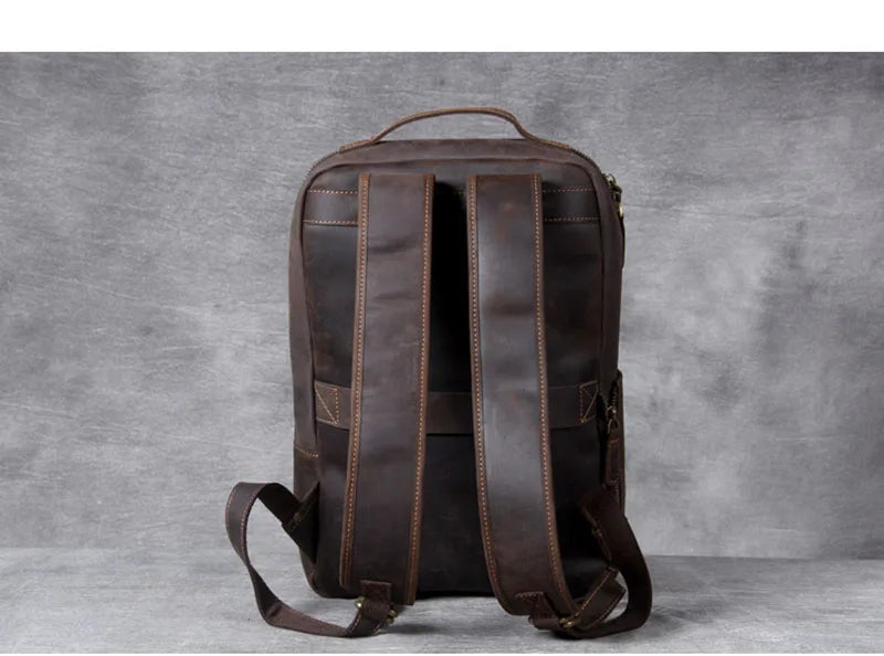 Vintage Genuine Leather Backpack for Men | Stylish Daily Rucksack
