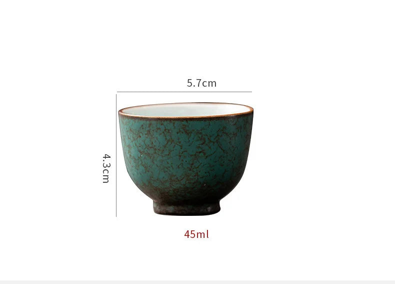 Turquoise Glaze Teacups | Traditional Ceramic Drinkware