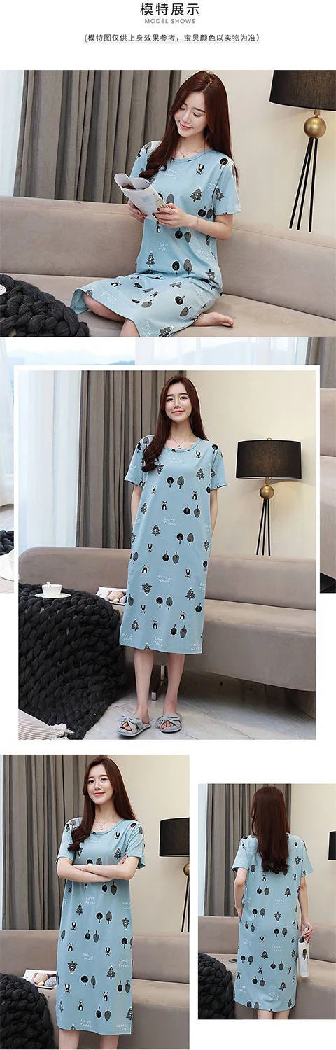 Cute Women's Short Sleeve Nightgown | Plus Size Sleepwear
